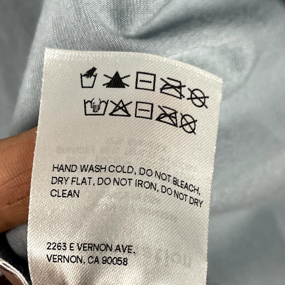 Reformation Rylan Midi Skirt Womens Large Blue Twist Front Knot Ruched Pull On - Picture 9 of 15